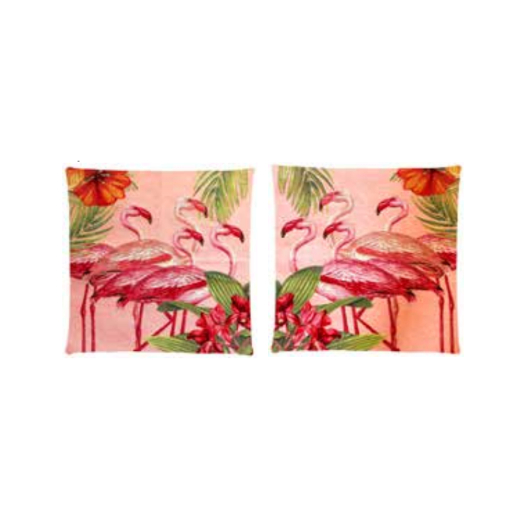 FS-Home Pink Flamingo's cushion cover, 45 x 45 cm