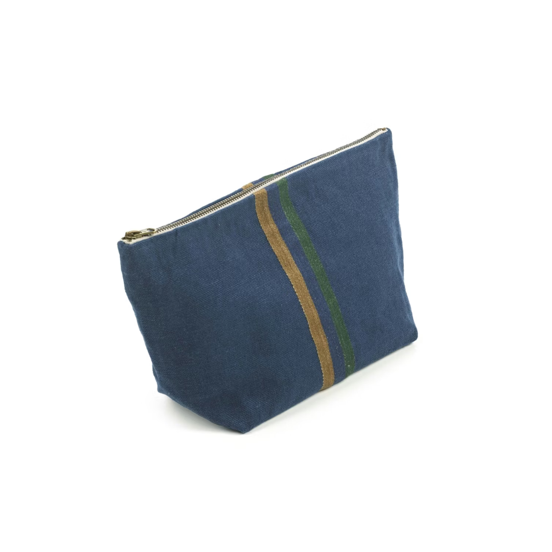Libeco Max linen cosmetic bag in indigo