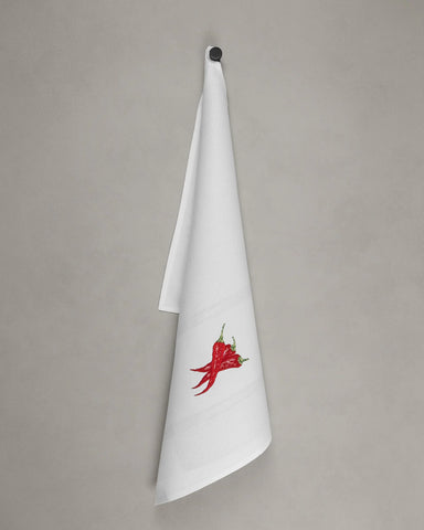 Vista Portuguese - Chili Tea Towel, White
