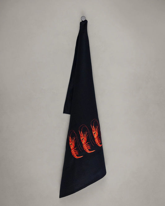 Vista Portuguese - Shrimp Tea Towel, Black