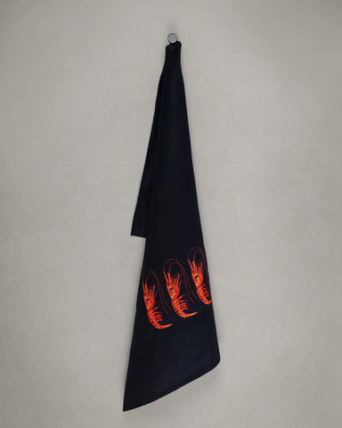 Vista Portuguese - Shrimp Tea Towel, Black