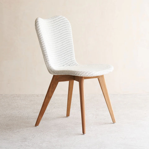 Lily Dining Chair in Teak - Pure White (Set of 2)