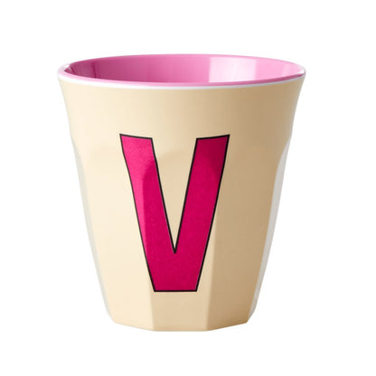 Rice Melamine Cup 250ml - Girl Plain Alphabet