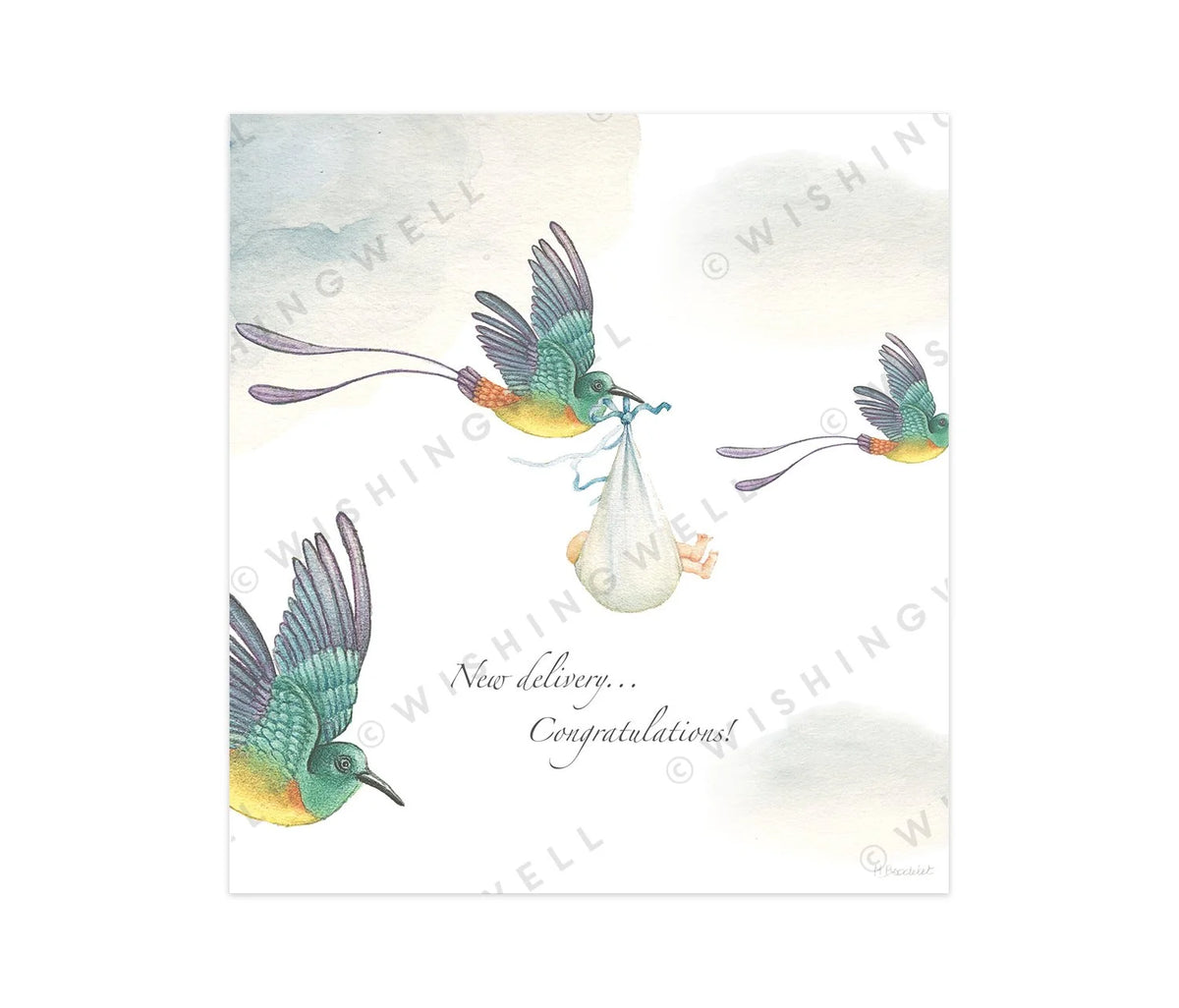 Wishing Well Greeting Card Baby New Delivery Congratulations!, view 4