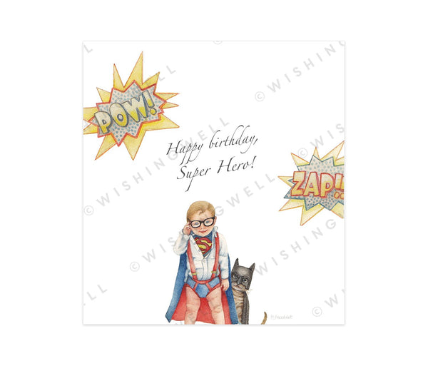 Wishingwell Greeting Card Happy Birthday Super Hero