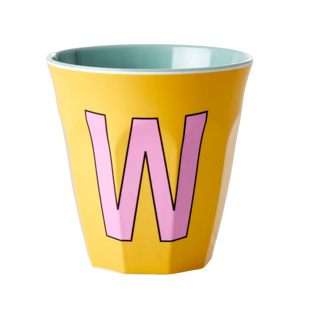 Rice Melamine Cup 250ml - Girl Plain Alphabet