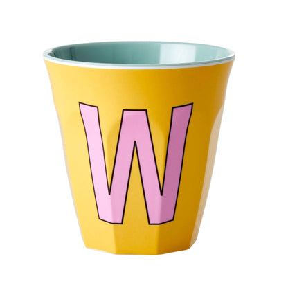 Rice Melamine Cup 250ml - Girl Plain Alphabet