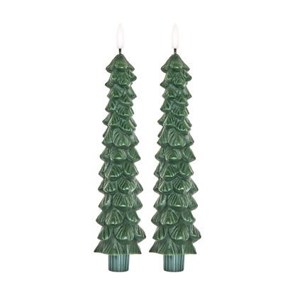 Rice Christmas Tree LED candles, pack of 2