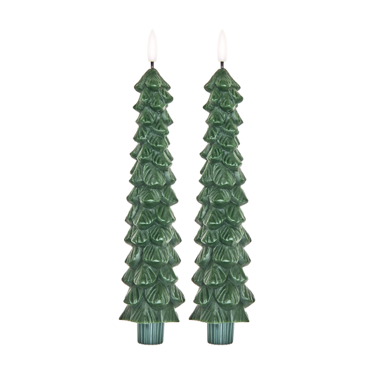 Rice Christmas Tree LED candles, pack of 2