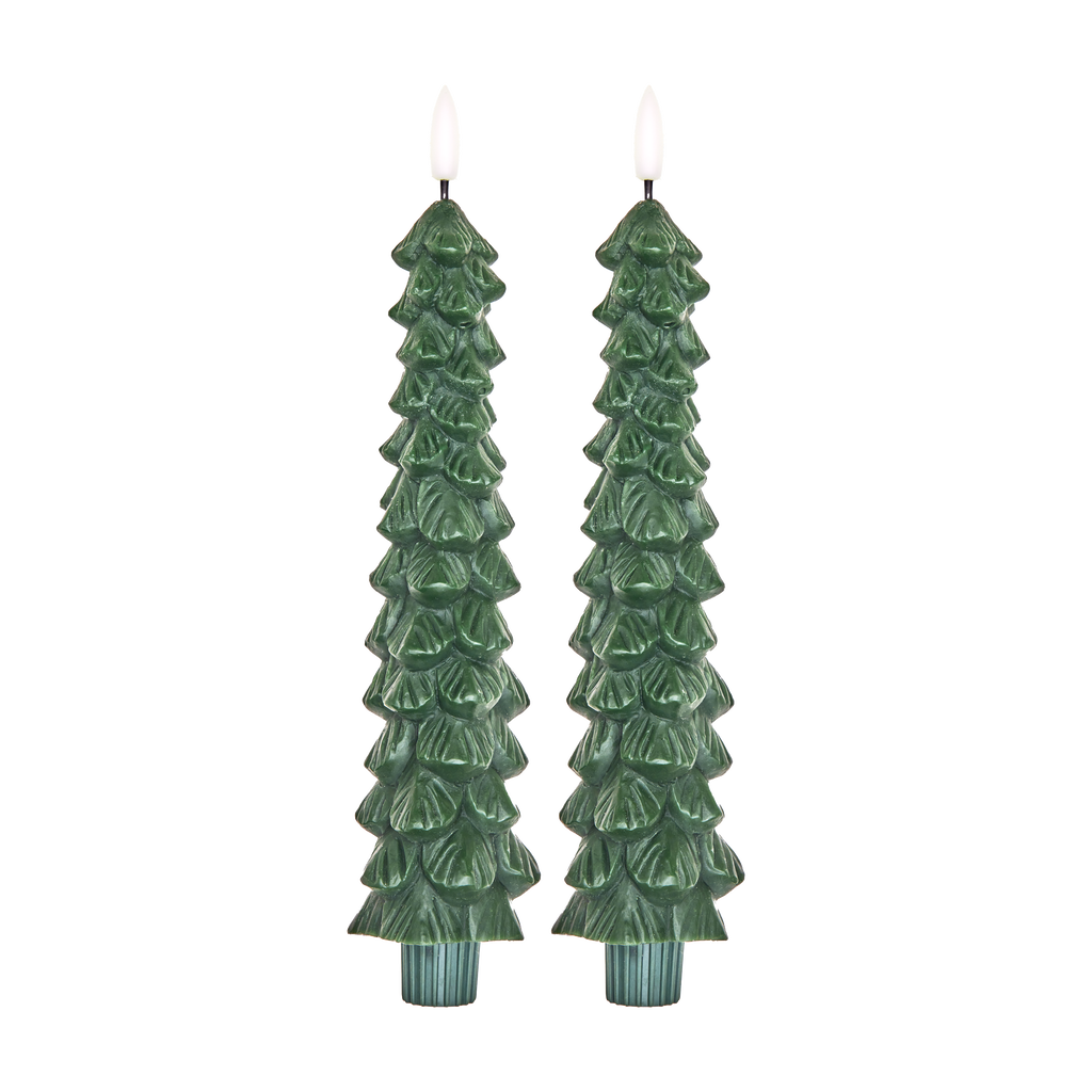 Rice Christmas Tree LED Candle - Pack of 2