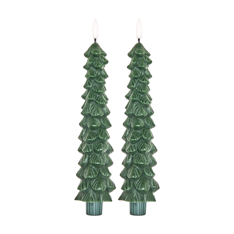Rice Christmas Tree LED Candle - Pack of 2