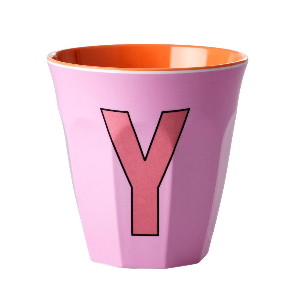 Rice Melamine Cup 250ml - Girl Plain Alphabet