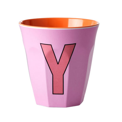 Rice Melamine Cup 250ml - Girl Plain Alphabet