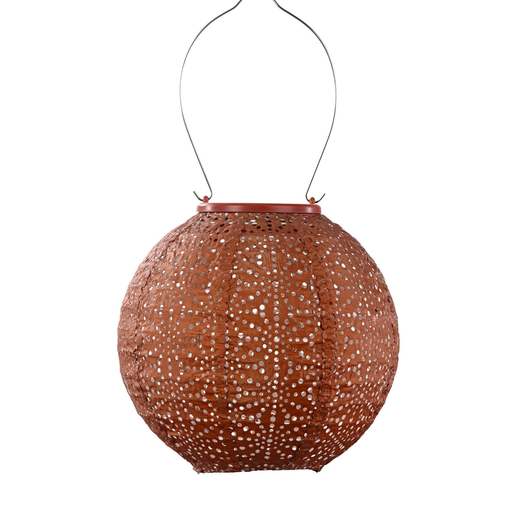 Lumiz Sashiko Copper Round 20 LED Solar Lantern