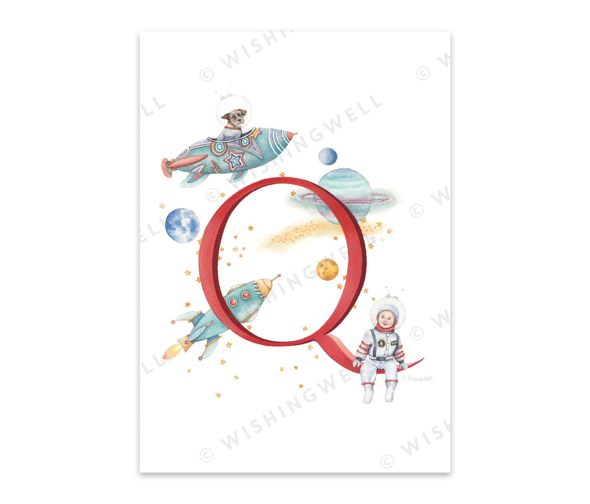 Wishing Well Alphabet Greeting Card