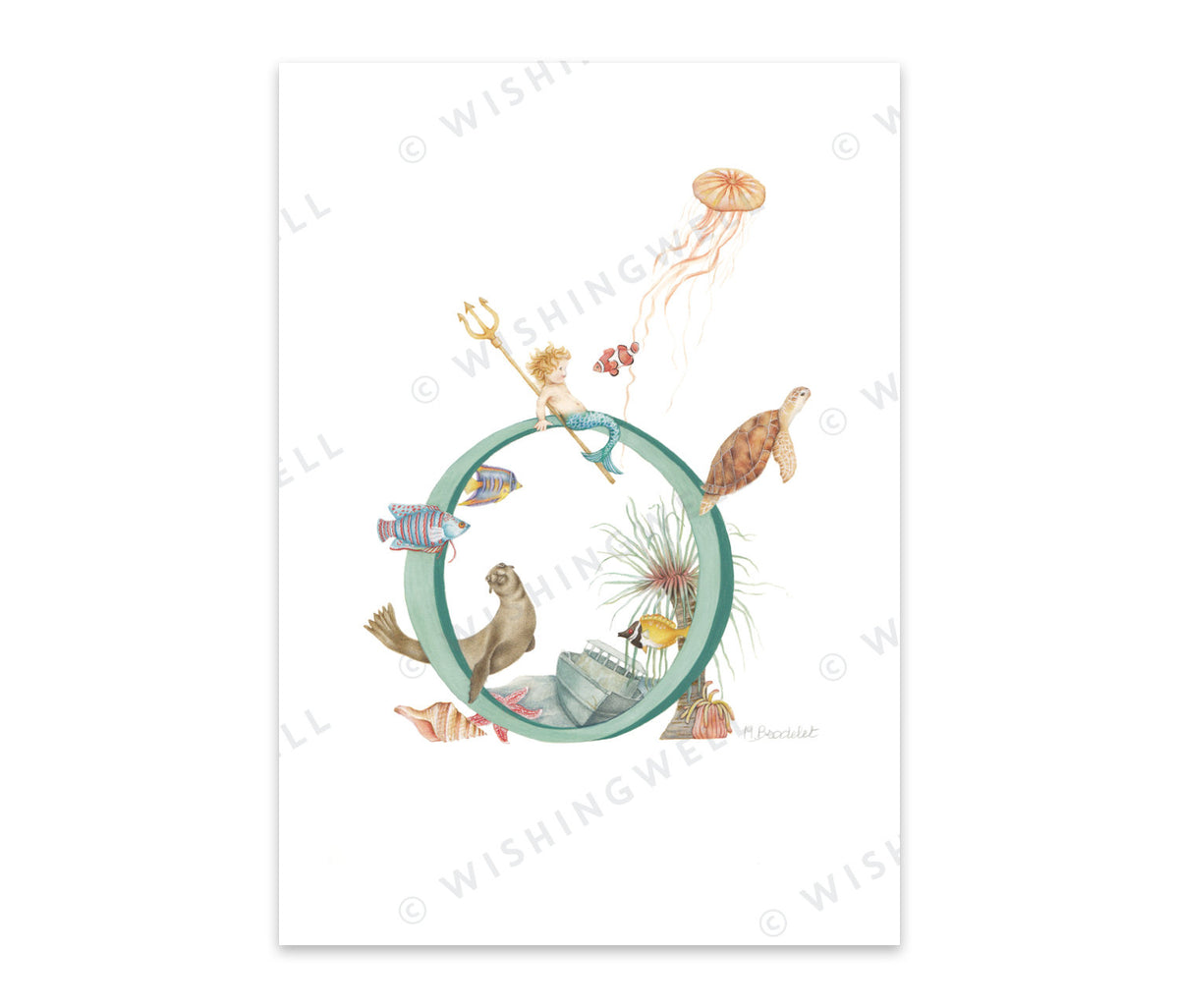 Wishing Well Alphabet Greeting Card