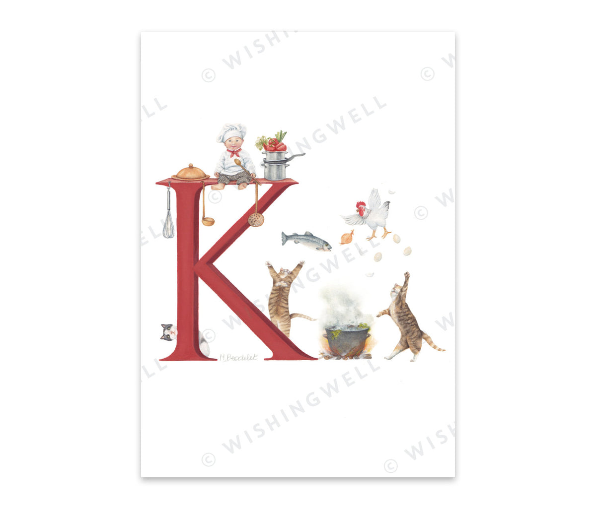 Wishing Well Alphabet Greeting Card