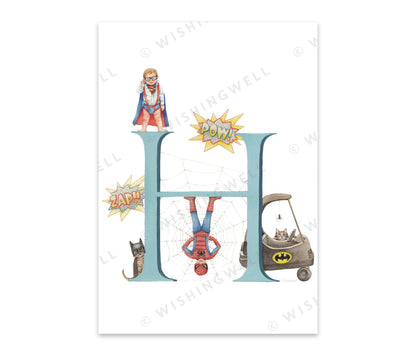 Wishing Well Alphabet Greeting Card