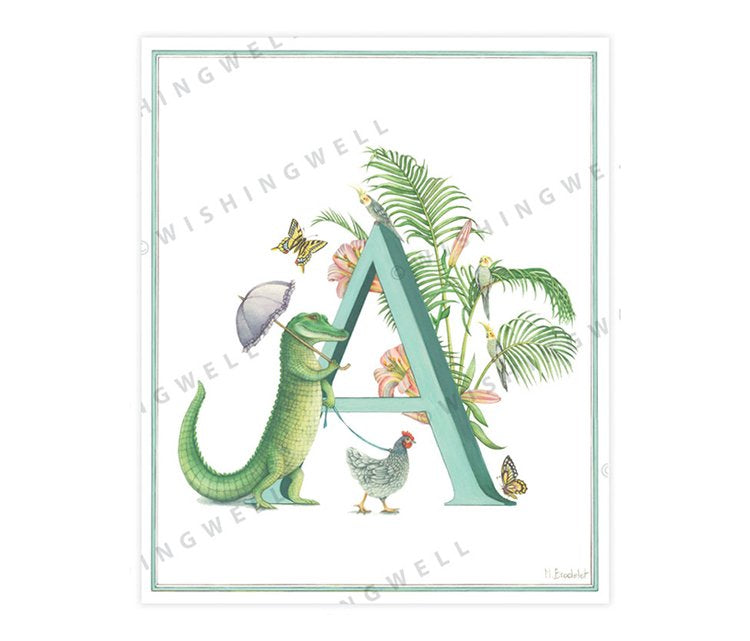 Wishing Well Animal ABC Greeting Card