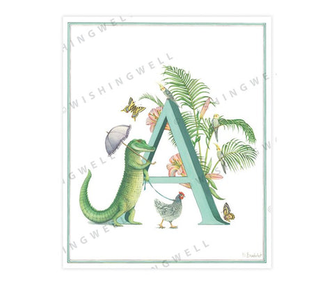 Wishing Well Animal ABC Greeting Card