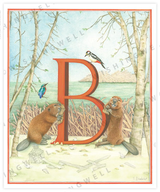 Wishing Well Animal ABC Greeting Card
