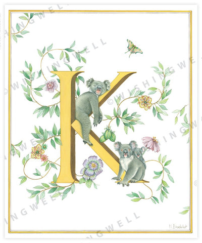 Wishing Well Animal ABC Greeting Card
