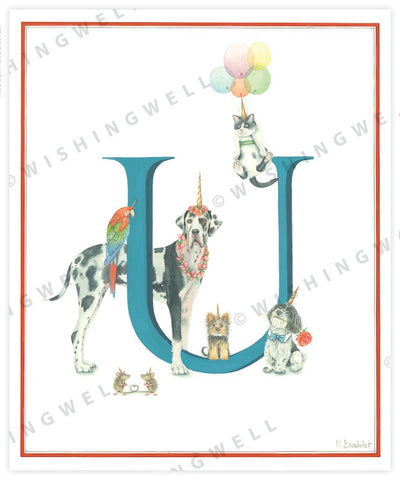 Wishing Well Animal ABC Greeting Card