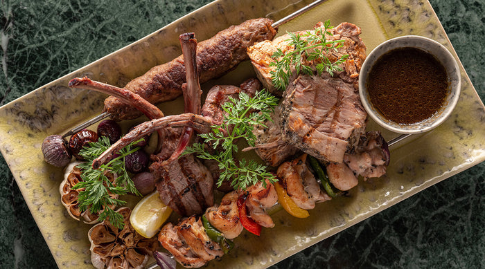 Grill dishes at Pano Kato