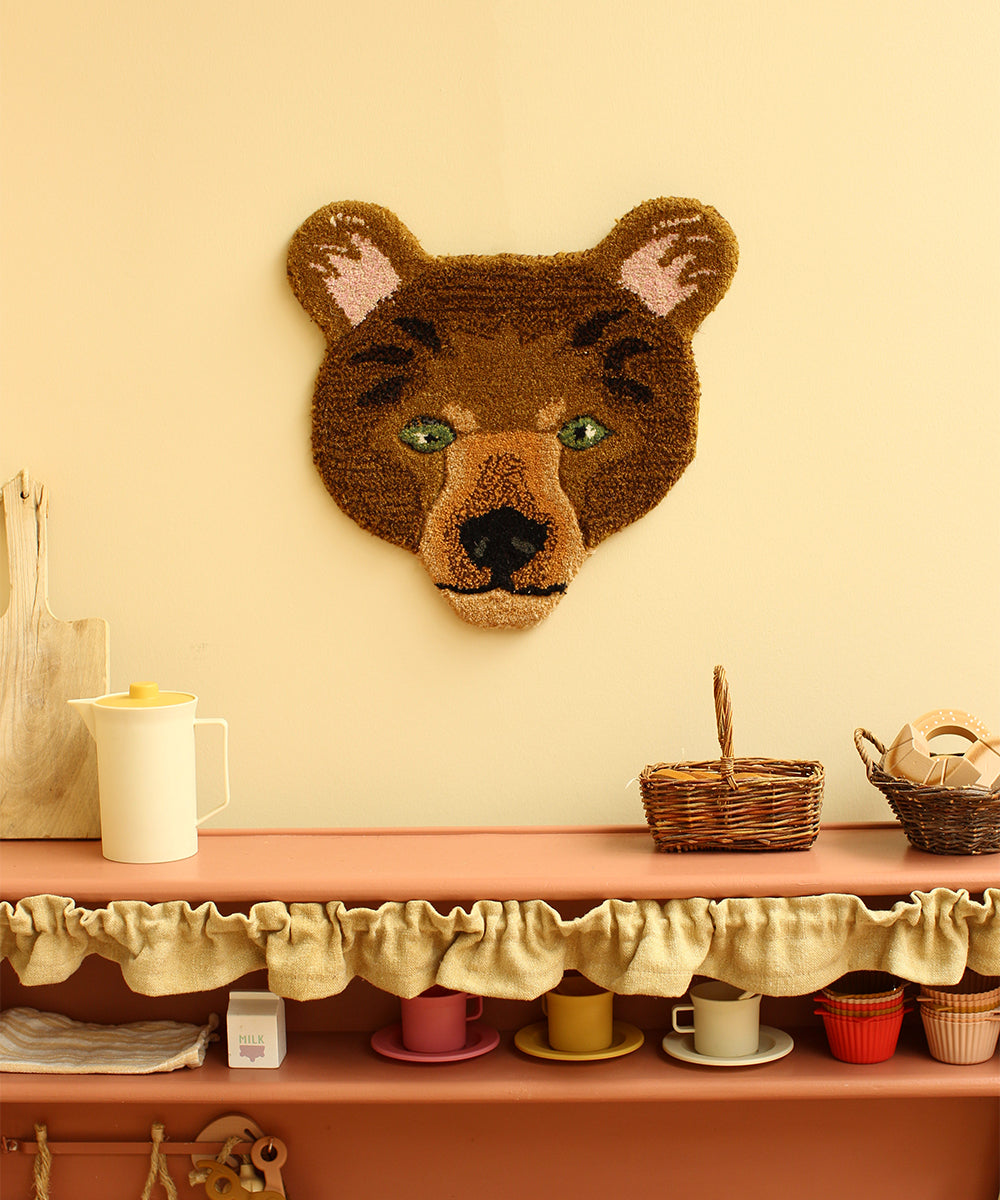 Archie Check Bear Head Rug XS, view 5