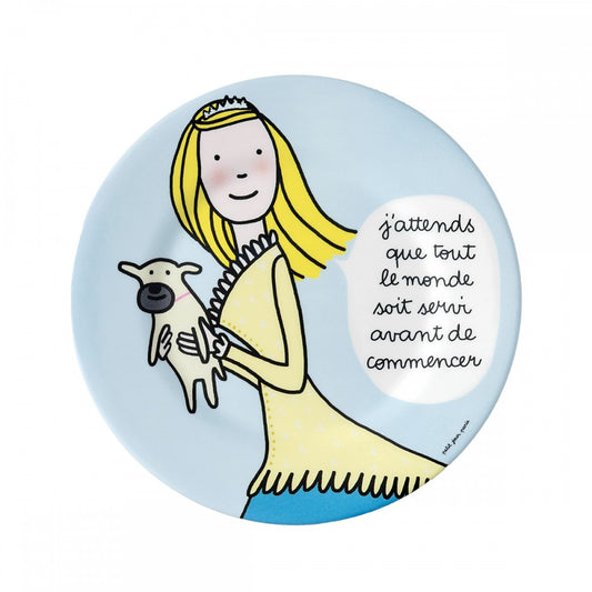 Petit Jour Princess "J'attends Que Tout Le Monde..." Dessert Plate