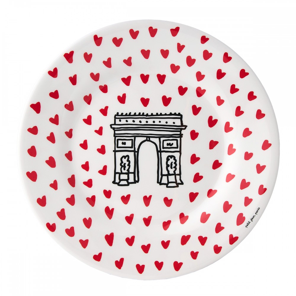 Petit Jour Picto-Hearts Arc-De-Triomphe Plate 20cm