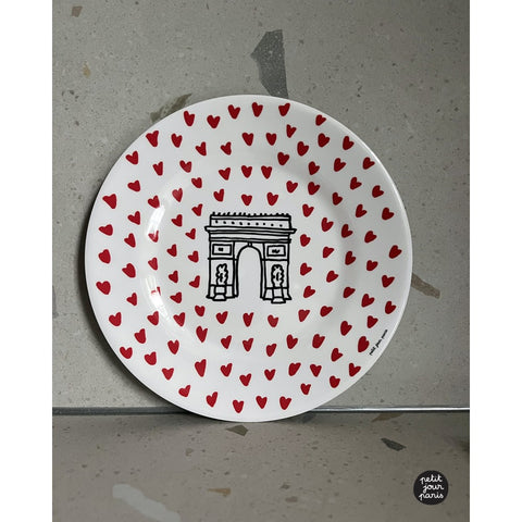 Petit Jour Picto-Hearts Arc-De-Triomphe Plate 20cm