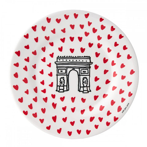 Petit Jour Picto-Hearts Arc-De-Triomphe Plate 20cm