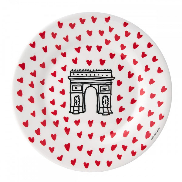 Petit Jour Picto-Hearts Arc-De-Triomphe Plate 20cm