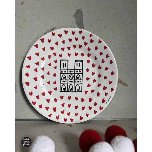 Petit Jour Picto-Hearts Notre-Dame Plate 20cm