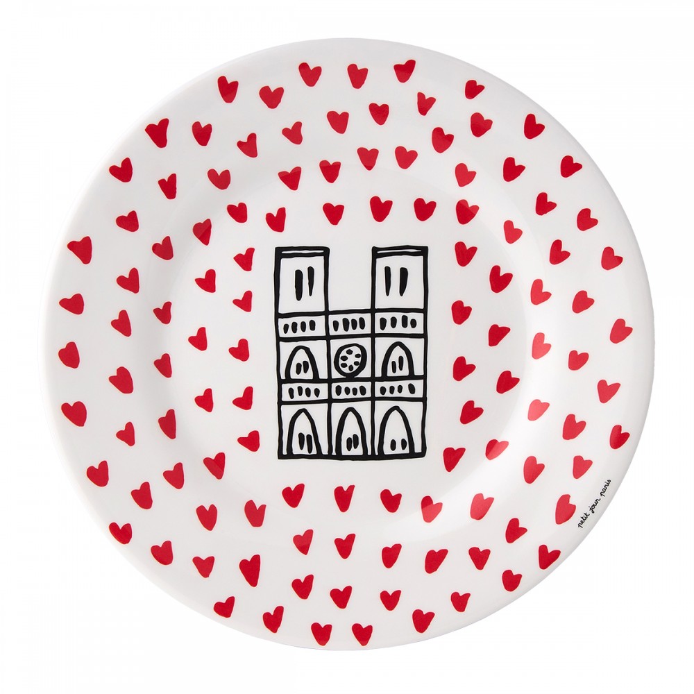 Petit Jour Picto-Hearts Notre-Dame Plate 20cm