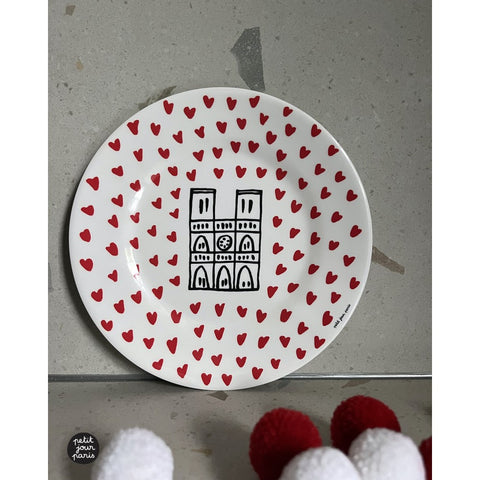 Petit Jour Picto-Hearts Notre-Dame Plate 20cm