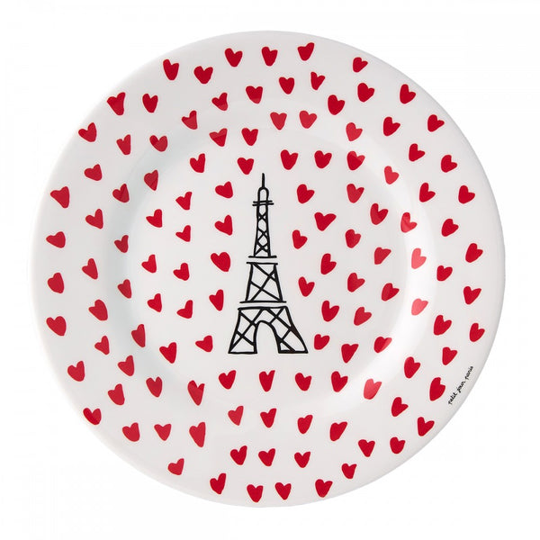 Petit Jour Picto-Hearts Tour Eiffel Plate 20cm