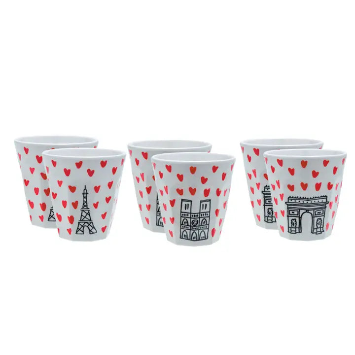 Petit Jour Tumblers Picto-Hearts Paris (set of 6)