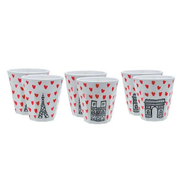 Petit Jour Tumblers Picto-Hearts Paris (set of 6)