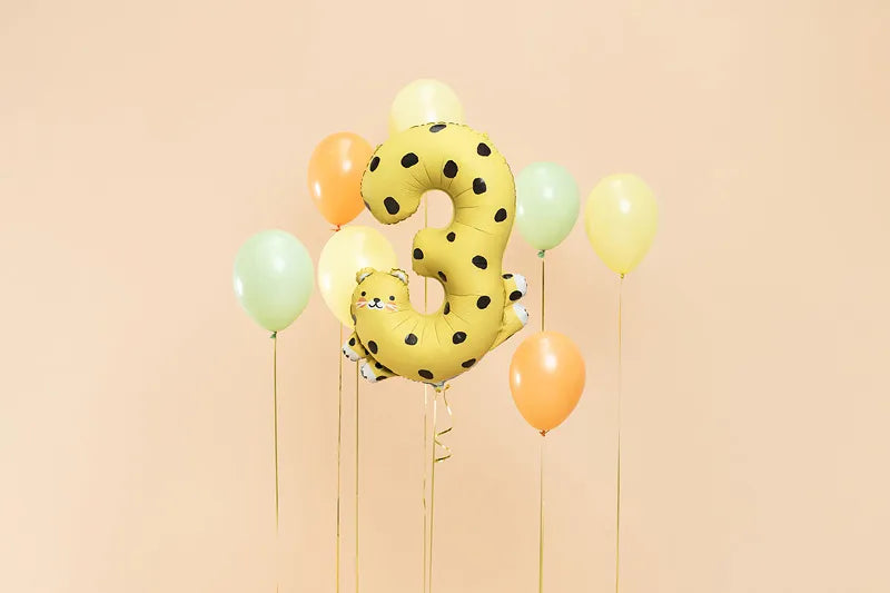 Foil Balloon Spotted Cat Number 3 for a third birthday