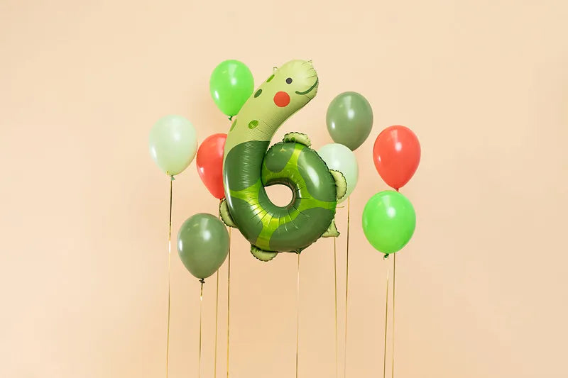 Foil Balloon Turtle Number 6 for a sixth birthday