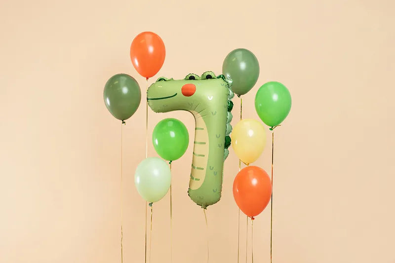 Foil Balloon Number 7 Crocodile for a seventh birthday