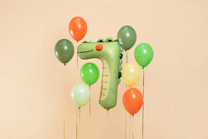 Foil Balloon Number 7 Crocodile for a seventh birthday