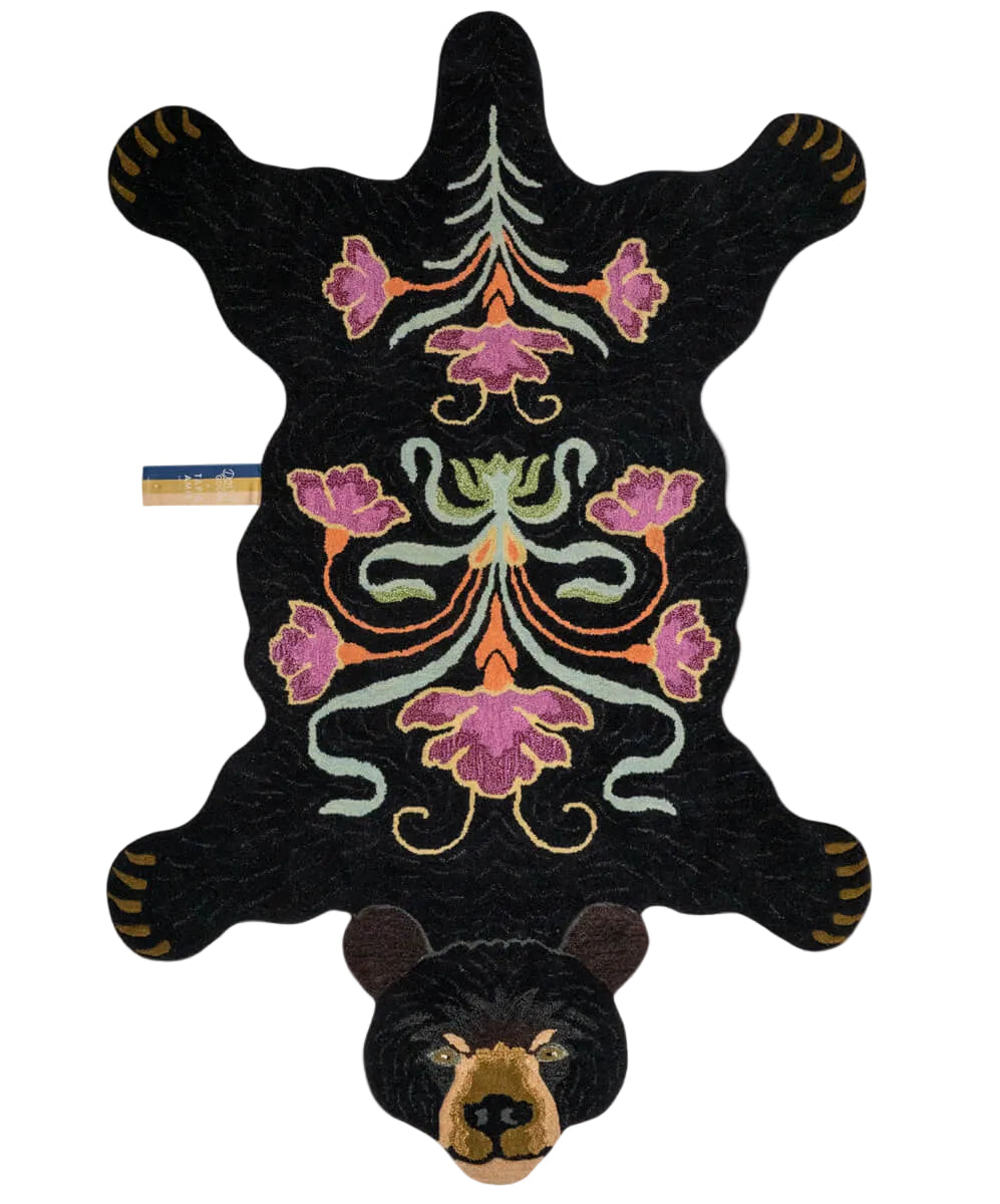 Doing Goods Blooming Black Bear Rug XL, rug by Doing Goods