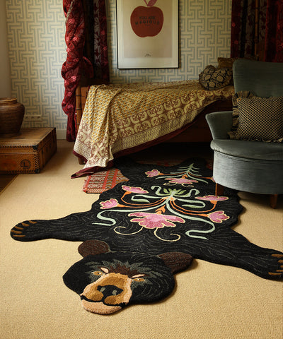 Blooming Black Bear Rug XL