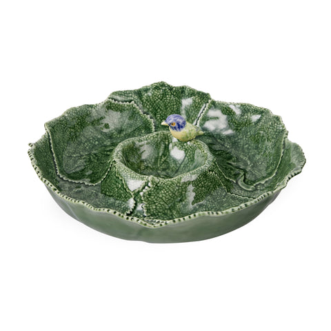 Bordallo Cineraria Leaf Blue Bird Appetizer Plate 36cm