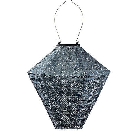 Lumiz Lace Grey Blue Diamond LED Solar Lantern