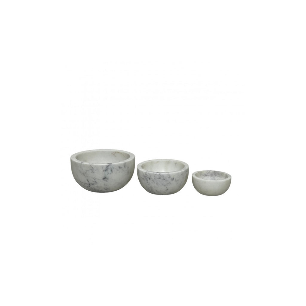 White Marble Nesting Bowls Set of 3