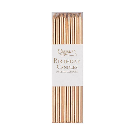 Caspari slim birthday candles, pack of 16 in a clear box